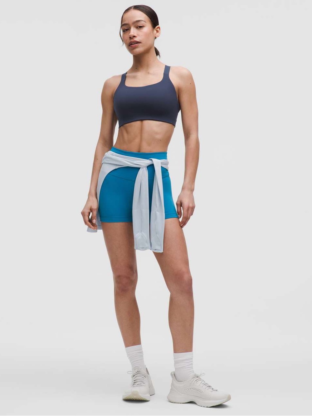 Lululemon Ultralu Square-Neck Workout Bra Medium Support Club Blue - 10